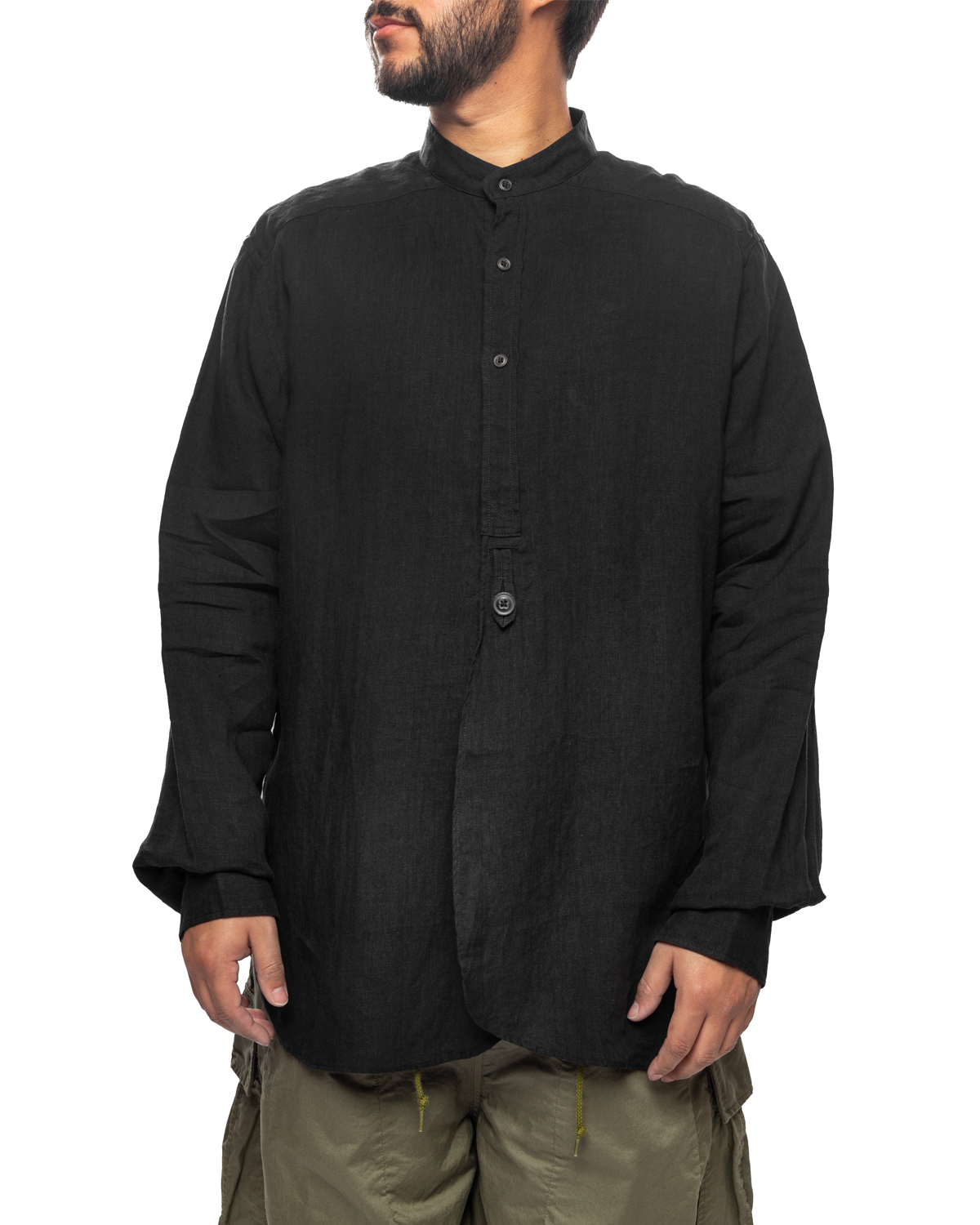 Regular Collar EDW Shirt Linen 'Black'